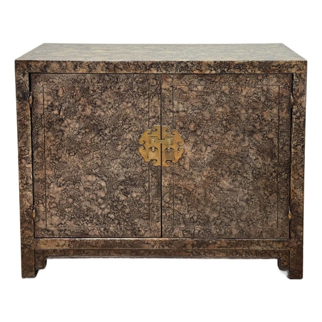 Vintage Henredon Faux Tortoise Shell Finish Server Cabinet For Sale