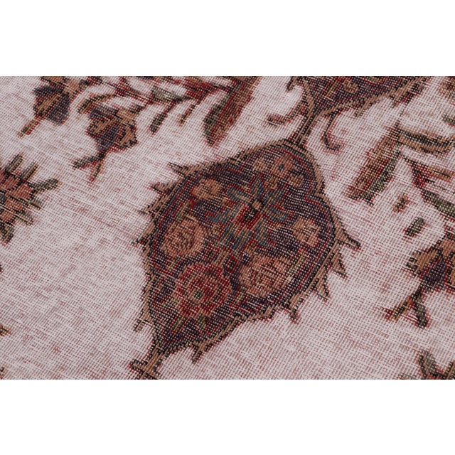 Vintage Retro No Pile Beige/Red Wool Rug - 8'3'' X 11'1'' For Sale In New York - Image 6 of 10