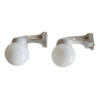 Porcelain Nr. 4300 Wall Lamps by Wagenfeld for Lindner, 1950s, Set of 2 For Sale