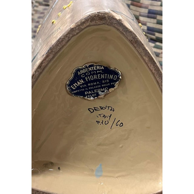 Brown 1950s Deruta Umbrella Stand For Sale - Image 8 of 8