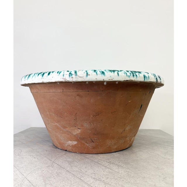 Antique Turquoise Splatter Glaze Passata Bowl For Sale - Image 12 of 15