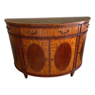1990s Ethan Allen Newport Mahogany Sideboard Demi Lune Buffet Credenza Server Easton For Sale