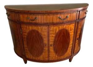 1990s Ethan Allen Newport Mahogany Sideboard Demi Lune Buffet Credenza Server Easton