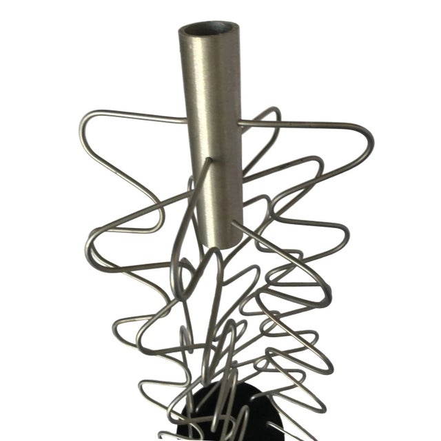 1970s Custom Made Wire Art Candlestick Holder, Pair For Sale - Image 5 of 7