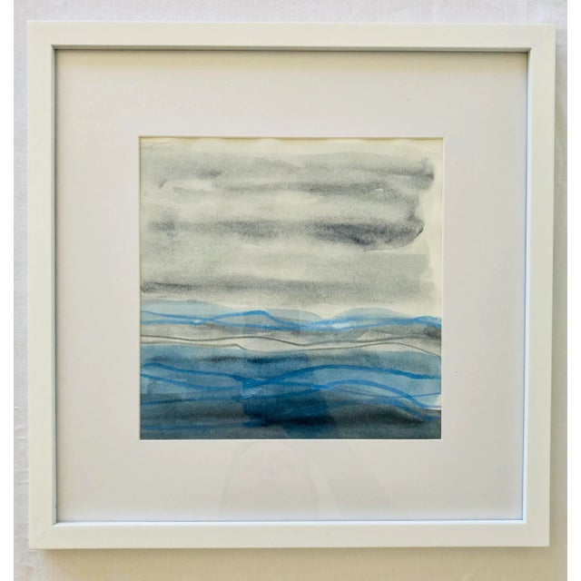 Stephanie Cate Contemporary Original Abstract Beach Seascape Mixed-Media Drawing by Stephanie Cate, Framed For Sale - Image 4 of 4
