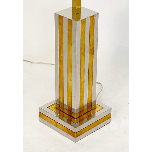 Mid 20th Century Italian Modern Table Lamp of Chrome and Brass by Romeo Rega For Sale - Image 5 of 12