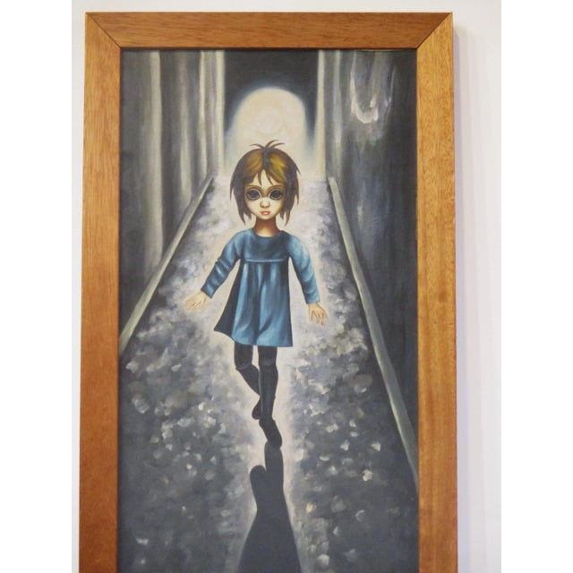Big Eye Girl Painting in the Style of Margaret Keane For Sale - Image 12 of 12