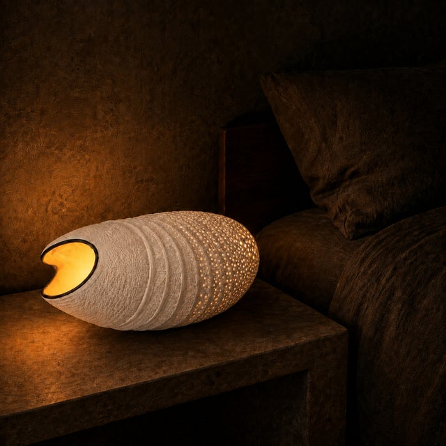 Art Nouveau Handmade Original Cocoon Sculptural Lamp For Sale - Image 3 of 4