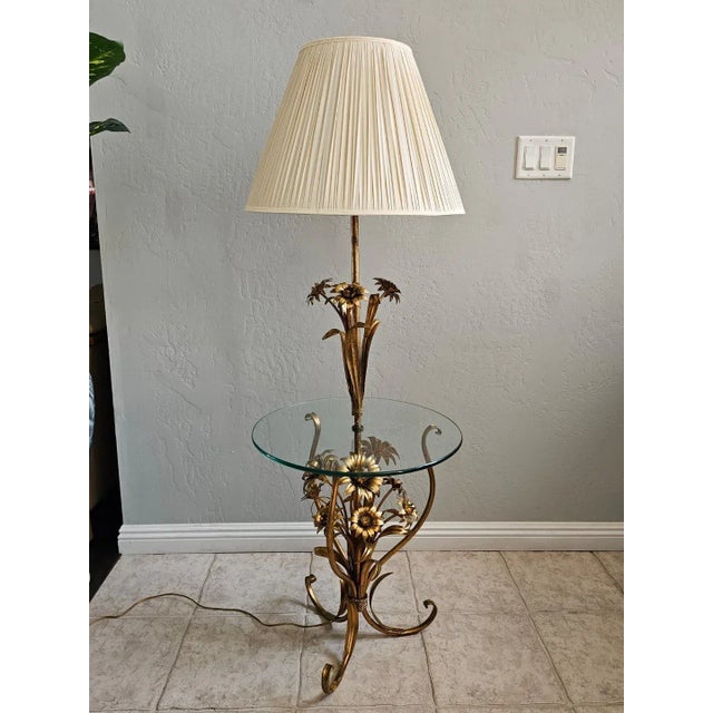 1960s Mid Century Hollywood Regency Gold Gild Floor Lamp For Sale - Image 17 of 18