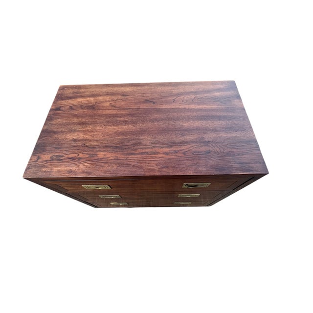 Late 20th Century Late 20th Century Henredon Campaign Scene 1 Bachelors Chest Dresser For Sale - Image 5 of 15