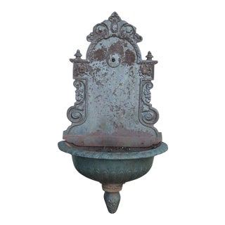 Vintage Cast Iron Garden Wall Planter or Fountain For Sale
