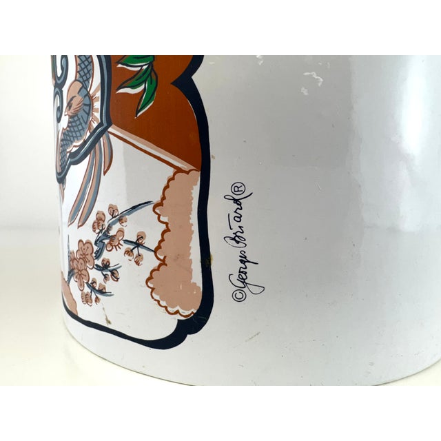 Mid-Century Modern 1960s Mid-Century Georges Modern Briard Lidded Ice Bucket With Lucite Handle Chinoiserie Motif For Sale - Image 3 of 12