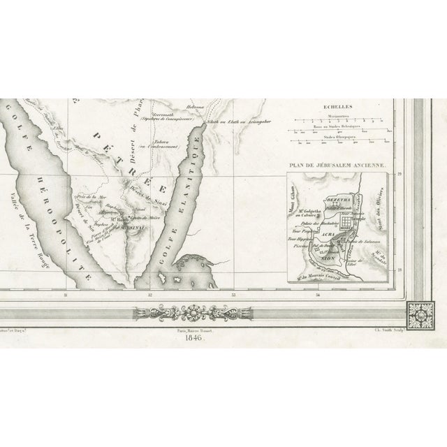 Map of Holy Land Jerusalem and Sinai from A.H. Dufour, Paris, France, 1846 For Sale - Image 4 of 9
