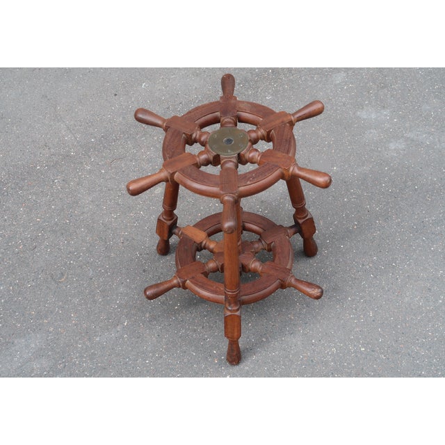 Wood 1950s French Marine Decor Side Table Made of Solid Wood For Sale - Image 7 of 8