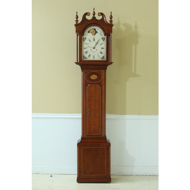 Hamilton Christian Eby Inlaid Cherry Tall Grandfather Clock Chairish