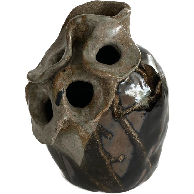 1970s Studio Art Pottery Vase For Sale - Image 5 of 9