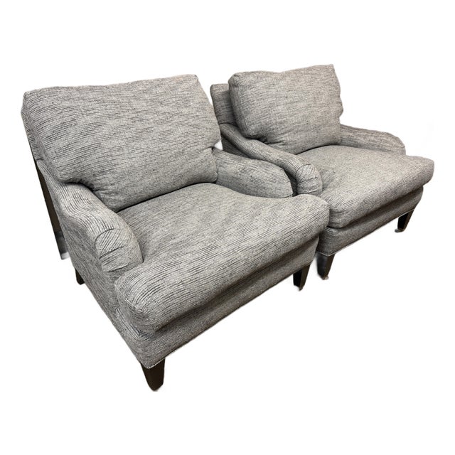 Crate & Barrel Essex Armchairs, Pair For Sale