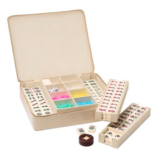 AERIN Enzo Travel Mahjong Set, Fawn For Sale