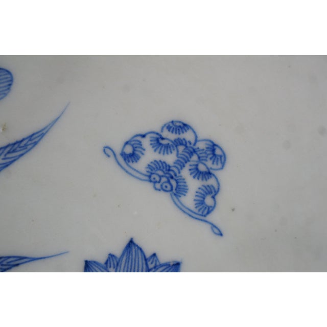 Antique Japanese Blue & White Octagonal Imari Serving Plate Platter For Sale - Image 4 of 14