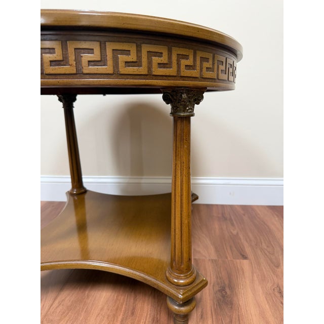 Vintage Regency Style Greek Key Side Table For Sale - Image 14 of 16