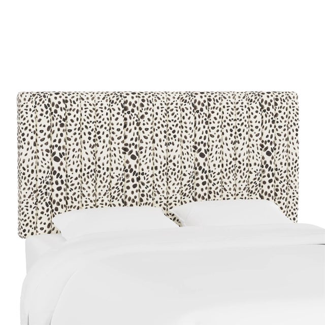 Margaux Headboard in Cream Grey Washed Cheetah, Twin For Sale