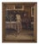 Interior Painting Lady at the Piano in Gilt Frame from the 1930s For Sale
