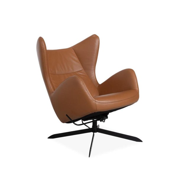 Set of Leather Solo Armchair and Ottoman with Manual Function from Bolia For Sale - Image 5 of 17