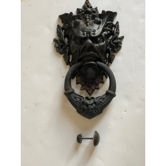 Antique 19 Th C French Iron Door Knocker Rococo Style For Sale - Image 4 of 5