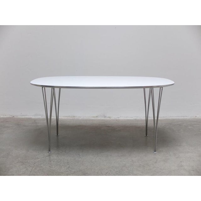 Super-Elliptical Dining Table by Piet Hein and Bruno Mathsson for Fritz Hansen, 1975 For Sale - Image 3 of 18