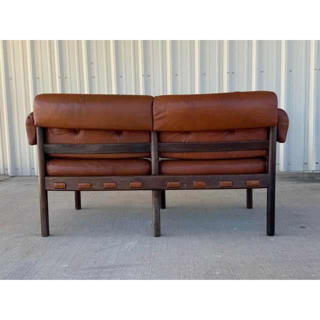 Vintage Leather Loveseat Attributed to Arne Norell For Sale - Image 6 of 10