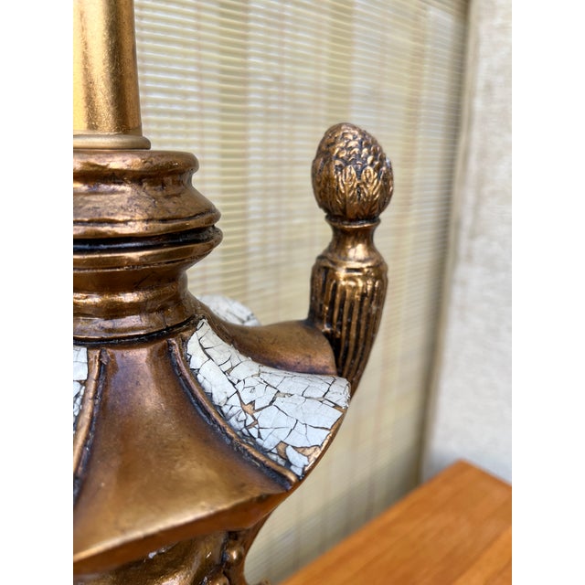 Gold A Pair of Hollywood Regency Neoclassical Revival Style Trophy Table Lamps. Circa 1960s For Sale - Image 8 of 18