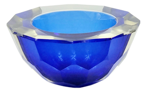 Large Sommerso Faceted Murano Glass Catchall from Mandruzzato, Italy, 1970s