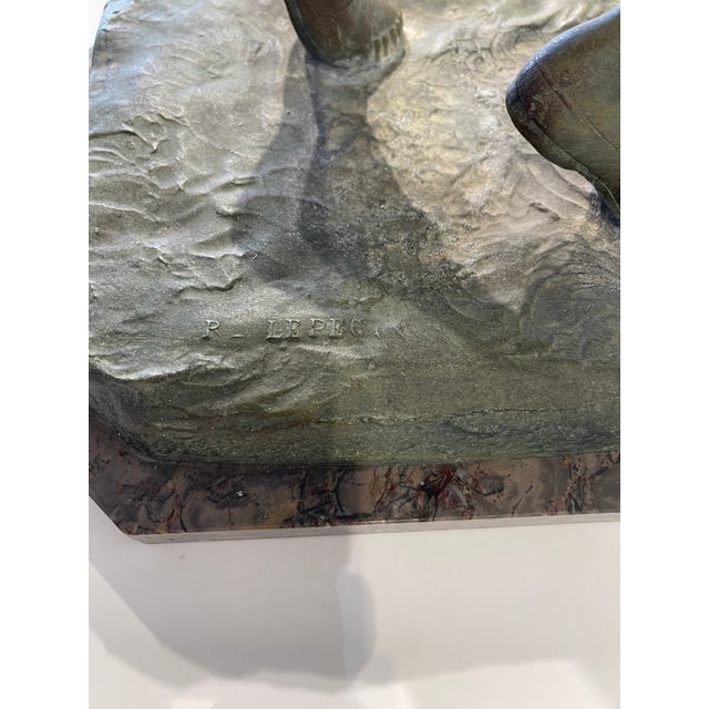 1940s Art Deco Period Bronzed Patina Male Athlete For Sale - Image 9 of 9