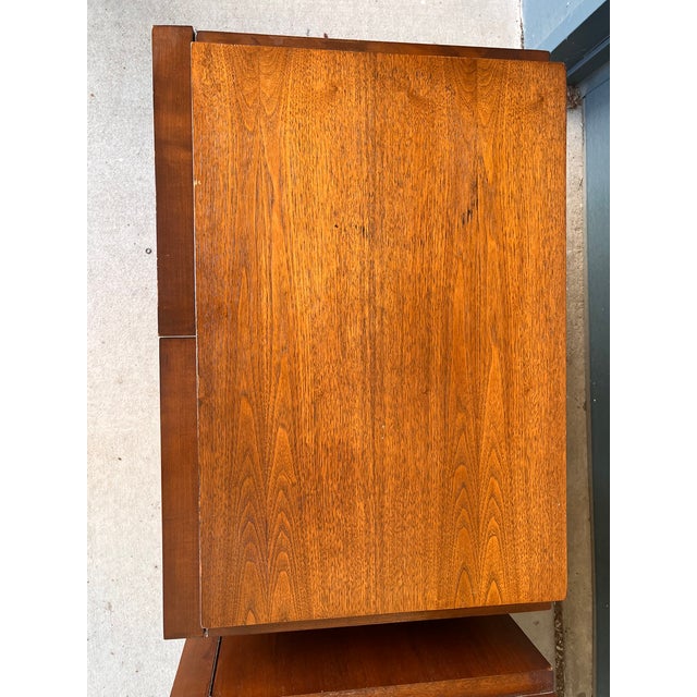 1970s Pair of Tobago Brutalist Walnut Nightstands For Sale - Image 9 of 12