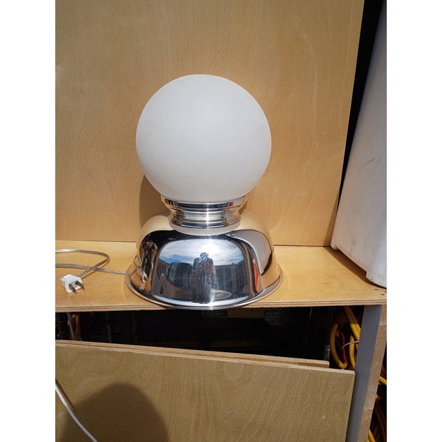 1980s Mid-Century Modern Silver Plated Globe TableLamp For Sale - Image 11 of 18