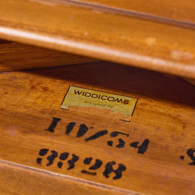 t.h. Robsjohn Gibbings for Widdicomb Mid Century Bleached Mahogany Sabre Side End Tables - Pair For Sale - Image 12 of 12