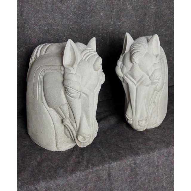 Architectural Concrete Horse Heads — Rare Pair For Sale - Image 4 of 10