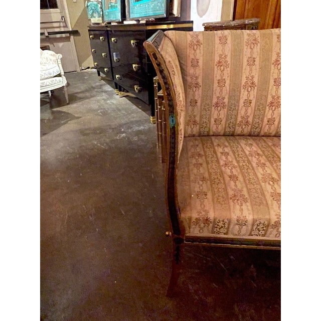 19th C. Swedish Carved and Painted Settee For Sale In Dallas - Image 6 of 8