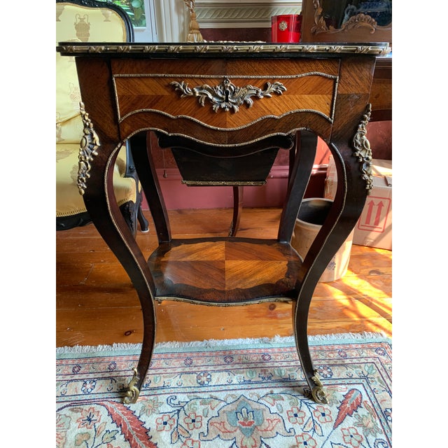 Antique Louis XV Tea /Occasional Table With Painted Cameo of Angel For Sale - Image 12 of 12