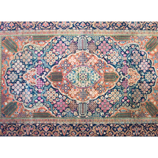 Textile Early 20th Century Dabir Kashan Rug For Sale - Image 7 of 10