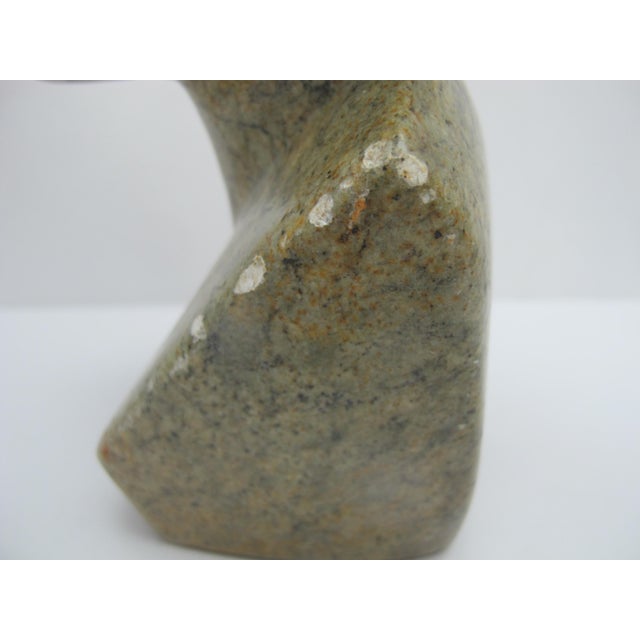 Tan African Hand Carved Stone Female Figural Bust Sculpture For Sale - Image 8 of 9