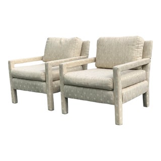 Mid-Century Modern Milo Baughman Style Club Chairs - Set of 2 For Sale