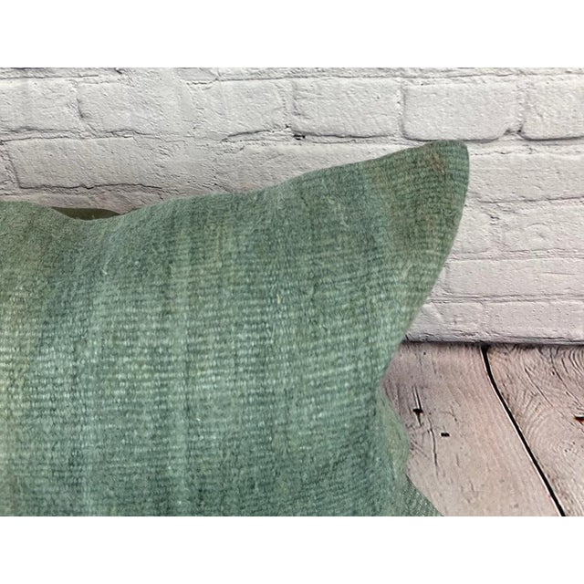 Turkish 16 x 24 Hemp Pillow Turkish Cushion Natural Spanish Green Pillow Cushion Cover For Sale - Image 3 of 4