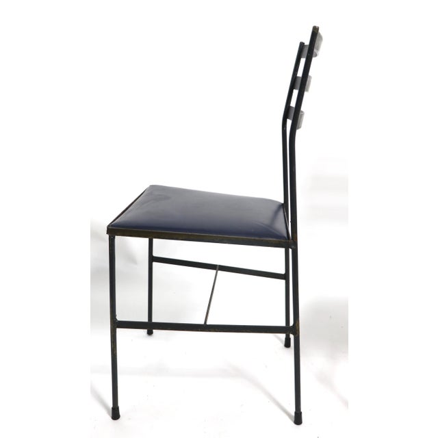Paul McCobb Pr. Mid Century Wrought Iron Side Chairs in the Style of Arbuck McCobb Nelson For Sale - Image 4 of 10