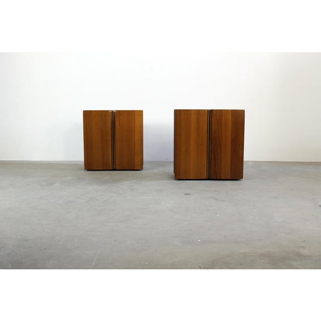 Wood Artona Nightstands by Maxalto for Tobia and Afra Scarpa, 1970, Set of 2 For Sale - Image 7 of 7