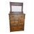 Victorian Early 1900s Oak Chest of Drawers, Highboy, Dresser With Mirror For Sale