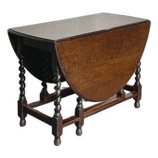 Vintage Boho Drop Leaf Gate Leg Table For Sale