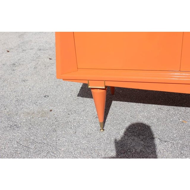 Art Deco Modern Orange Sideboard | Chairish