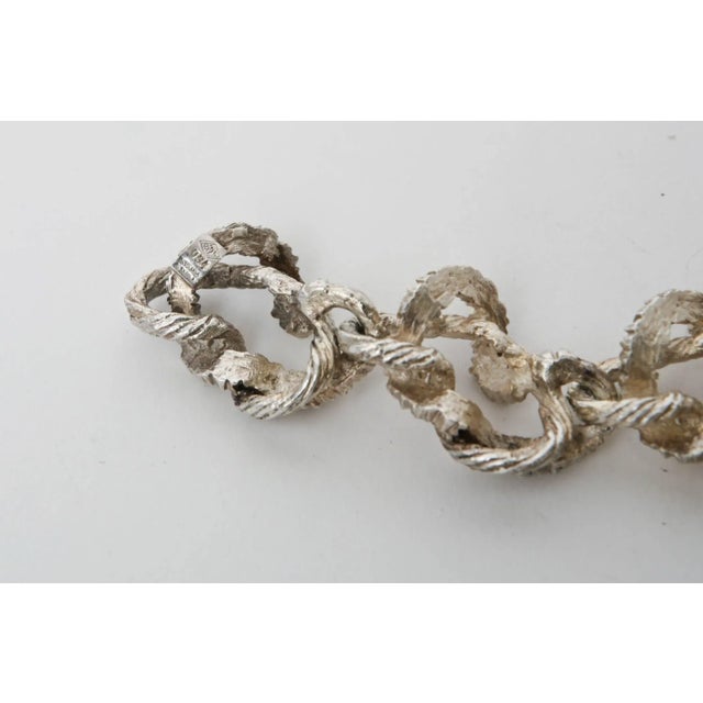 Vintage Sterling Silver Italian Hallmarked Link Bracelet For Sale In Miami - Image 6 of 8