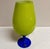 Empoli 1960s Chartreuse and Periwinkle Blue Snifter Vase For Sale - Image 4 of 6
